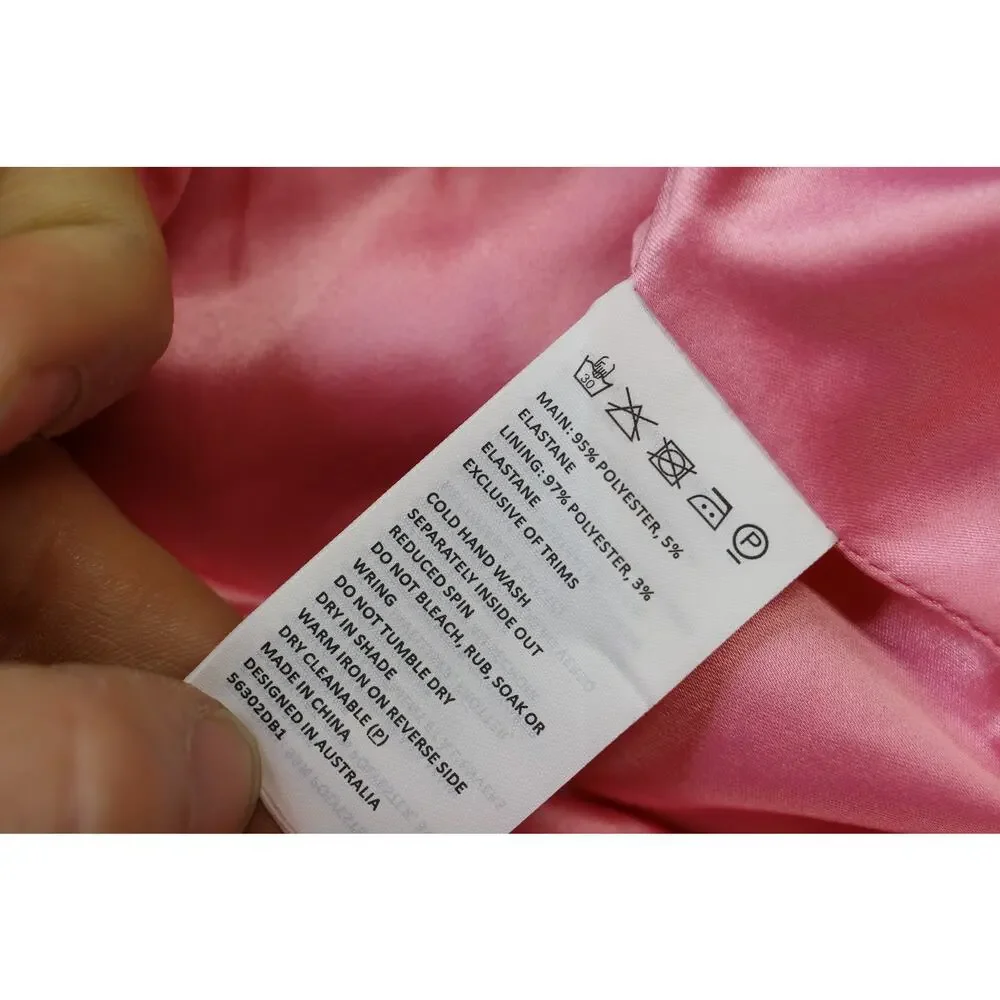 NWT Bardot pink  barbiecore y2k ethereal midi spaghetti strap dress 12 prom hoco - Picture 5 of 7